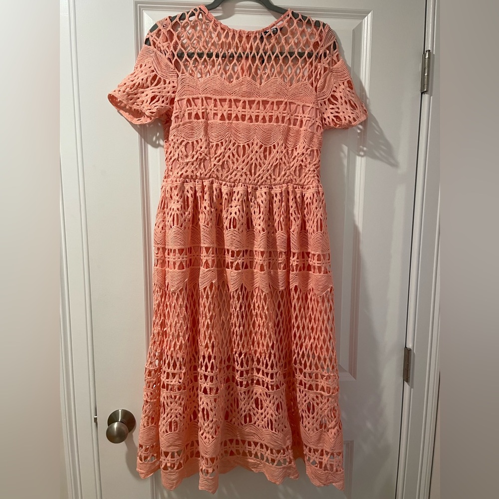 Boohoo Lace Crotchet Midi Dress